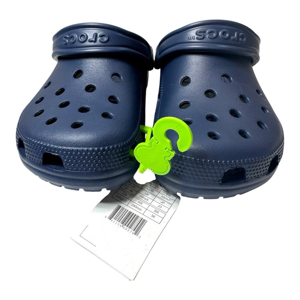 CROCS Classic Clog Sandals Navy Blue Slip On Croslite M5 W7 Comfort Y2k New